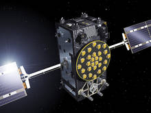 Artist’s view of a Galileo FOC satellite Credit ESA–J. Huart, 2014