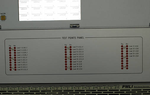 View of the test panels embedded in Clemessy's satellite Load Simulator