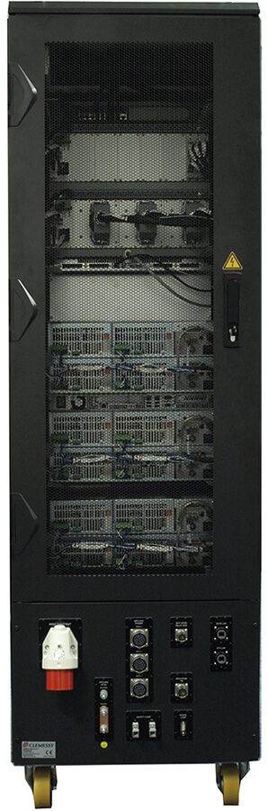 Back view of a Special Check Out Equipment(SCOE) with drilled doors